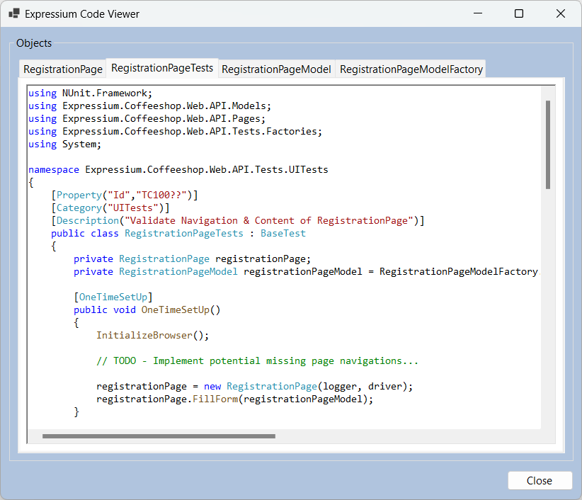 Code Viewer Dialog