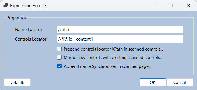 Enroll Scan Dialog