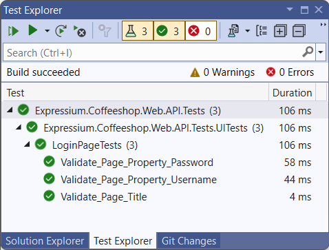 Visual Studio Test Explorer